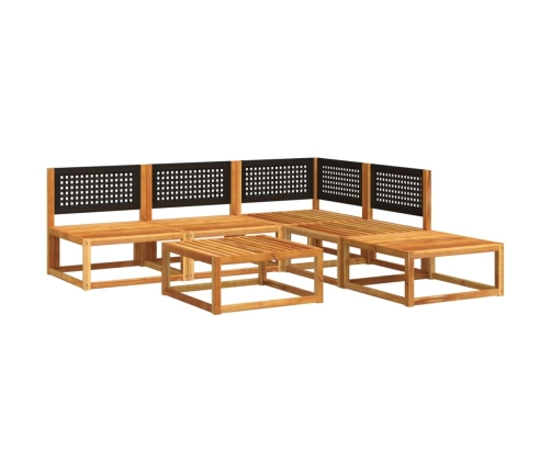 Set de sofás de jardín con cojines 6 pzas madera maciza acacia