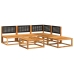 Set de sofás de jardín con cojines 6 pzas madera maciza acacia