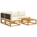 Set de sofás de jardín con cojines 5 pzas madera maciza acacia