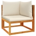 Set de sofás de jardín con cojines 5 pzas madera maciza acacia