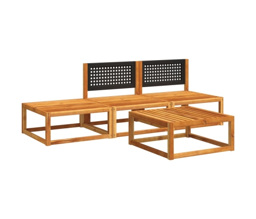 Set sofás de jardín con cojines 4 pzas madera maciza de acacia