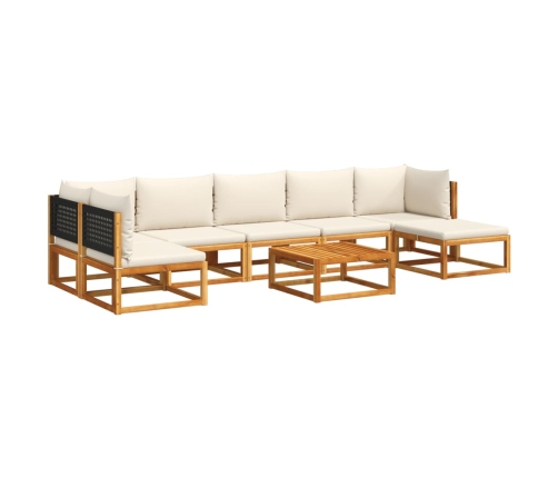 Set de sofás de jardín con cojines 8 pzas madera maciza acacia