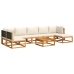 Set de sofás de jardín con cojines 8 pzas madera maciza acacia