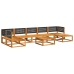 Set de sofás de jardín con cojines 8 pzas madera maciza acacia