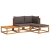 Set sofás de jardín con cojines 4 pzas madera maciza de acacia