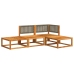 Set sofás de jardín con cojines 4 pzas madera maciza de acacia