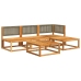 Set de sofás de jardín con cojines 5 pzas madera maciza acacia