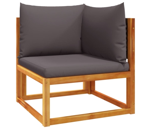 Set de sofás de jardín con cojines 5 pzas madera maciza acacia