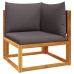 Set de sofás de jardín con cojines 5 pzas madera maciza acacia