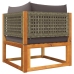 Set de sofás de jardín con cojines 5 pzas madera maciza acacia