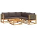 Set de sofás de jardín con cojines 6 pzas madera maciza acacia