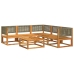 Set de sofás de jardín con cojines 6 pzas madera maciza acacia