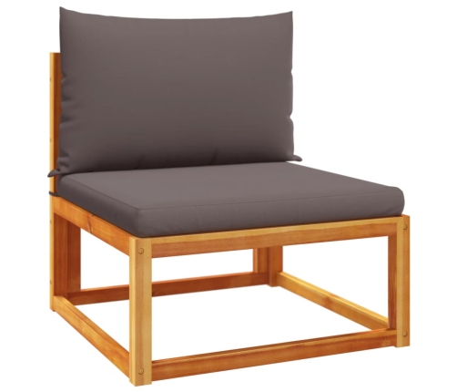 Set de sofás de jardín con cojines 6 pzas madera maciza acacia