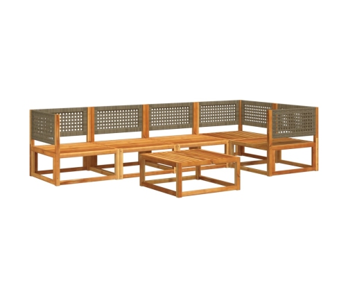 Set de sofás de jardín con cojines 6 pzas madera maciza acacia