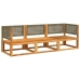Set de sofás de jardín con cojines 3 pzas madera maciza acacia
