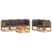 Set de sofás de jardín con cojines 6 pzas madera maciza acacia