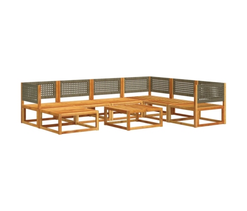 Set de sofás de jardín con cojines 8 pzas madera maciza acacia
