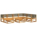 Set de sofás de jardín con cojines 8 pzas madera maciza acacia