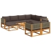 Set de sofás de jardín con cojines 10 pzas madera maciza acacia