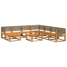 Set de sofás de jardín con cojines 9 pzas madera maciza acacia