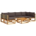Set de sofás de jardín con cojines 7 pzas madera maciza acacia