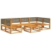 Set de sofás de jardín con cojines 7 pzas madera maciza acacia