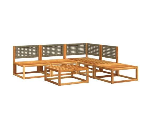 Set de sofás de jardín con cojines 6 pzas madera maciza acacia