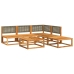 Set de sofás de jardín con cojines 6 pzas madera maciza acacia