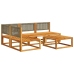 Set de sofás de jardín con cojines 5 pzas madera maciza acacia