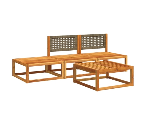 Set sofás de jardín con cojines 4 pzas madera maciza de acacia