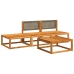 Set sofás de jardín con cojines 4 pzas madera maciza de acacia