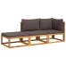 Set de sofás de jardín con cojines 3 pzas madera maciza acacia