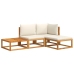 Set sofás de jardín con cojines 4 pzas madera maciza de acacia