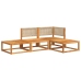 Set sofás de jardín con cojines 4 pzas madera maciza de acacia