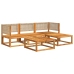 Set de sofás de jardín con cojines 5 pzas madera maciza acacia