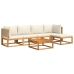 Set de sofás de jardín con cojines 6 pzas madera maciza acacia