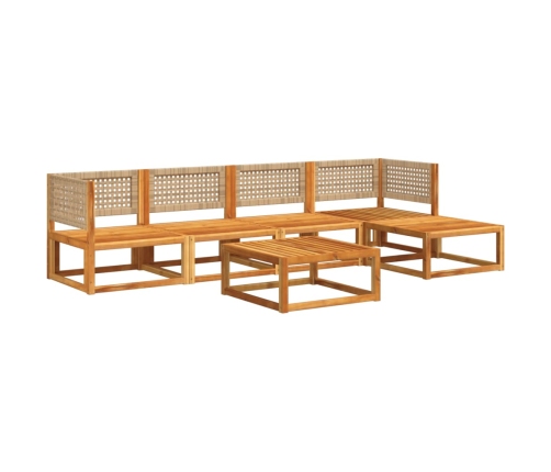 Set de sofás de jardín con cojines 6 pzas madera maciza acacia