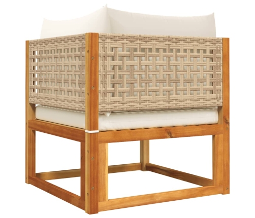 Set de sofás de jardín con cojines 6 pzas madera maciza acacia