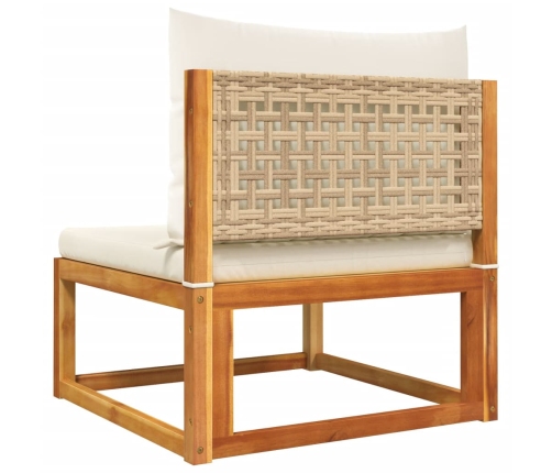 Set de sofás de jardín con cojines 6 pzas madera maciza acacia