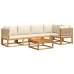 Set de sofás de jardín con cojines 6 pzas madera maciza acacia