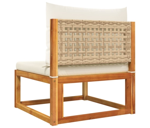 Set de sofás de jardín con cojines 6 pzas madera maciza acacia