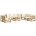 Set de sofás de jardín con cojines 9 pzas madera maciza acacia