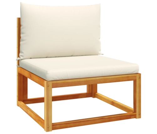 Set de sofás de jardín con cojines 9 pzas madera maciza acacia