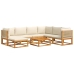 Set de sofás de jardín con cojines 8 pzas madera maciza acacia