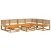 Set de sofás de jardín con cojines 8 pzas madera maciza acacia