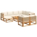 Set de sofás de jardín con cojines 10 pzas madera maciza acacia