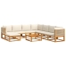 Set de sofás de jardín con cojines 9 pzas madera maciza acacia