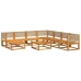 Set de sofás de jardín con cojines 9 pzas madera maciza acacia