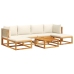 Set de sofás de jardín con cojines 7 pzas madera maciza acacia