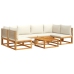 Set de sofás de jardín con cojines 7 pzas madera maciza acacia